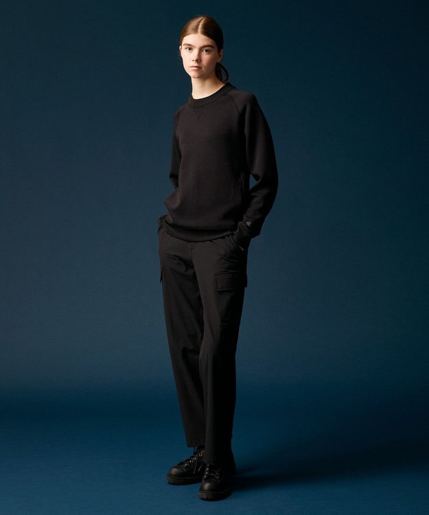 JOSEPH ABBOUD MOUNTAIN 【軽量/ソフト/イージーケア】ソフトダンボールニット プルオーバー ブラック系