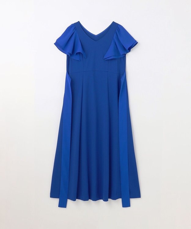 GRACE CONTINENTAL フリルスリーブカットワンピース ブルー