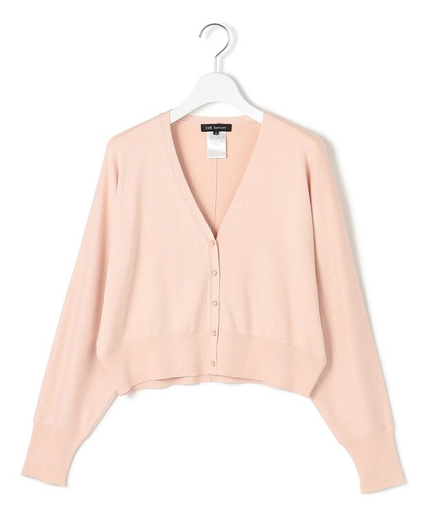 23区 S 【APPLAUDIR】コンパクト ドルマンスリーブ ラメカーディガン チークピンク