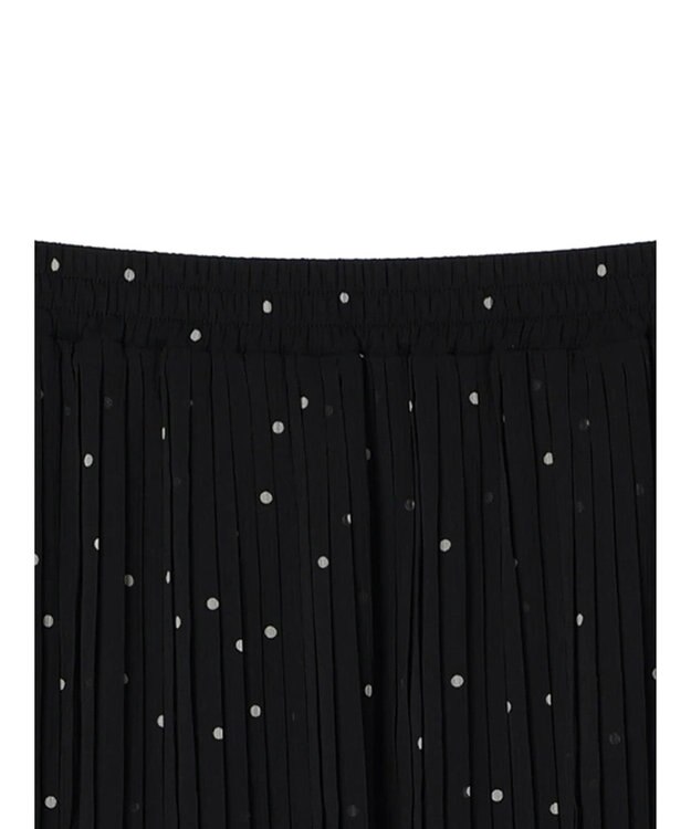 Green Parks シフォンプリーツスカート Dot Black