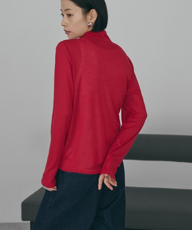 AMERICAN HOLIC シアーテレコタートルネックプルオーバー Red