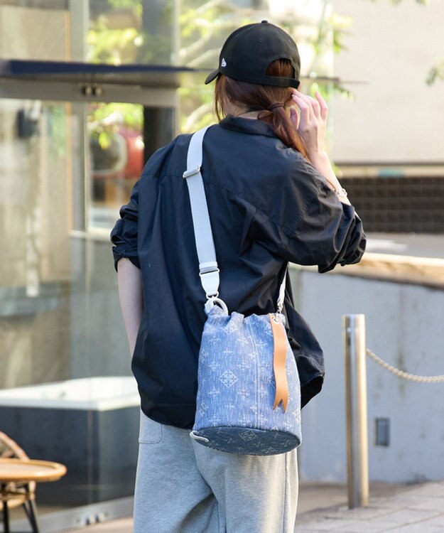 russet デニムジャガード3WAY巾着バッグ(CE-1688) Indigo