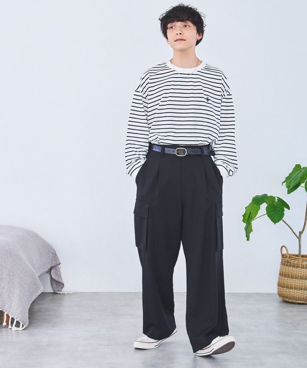 WEGO 【ユニセックス着用ITEM/MLサイズ展開】U.S. POLO ASSN.ワンポイント刺繍LST ホワイトボーダー