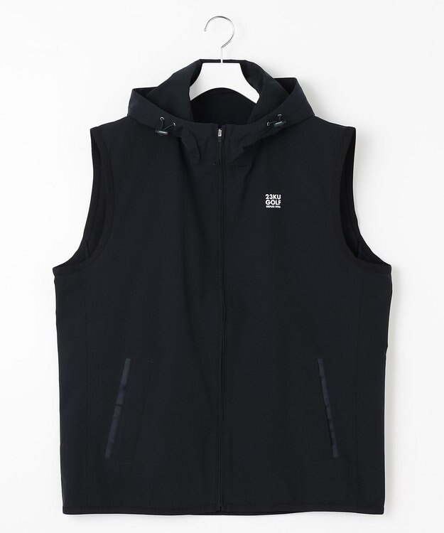 23区GOLF 【MEN/キングサイズ】【撥水・ストレッチライトフードベスト ネイビー系