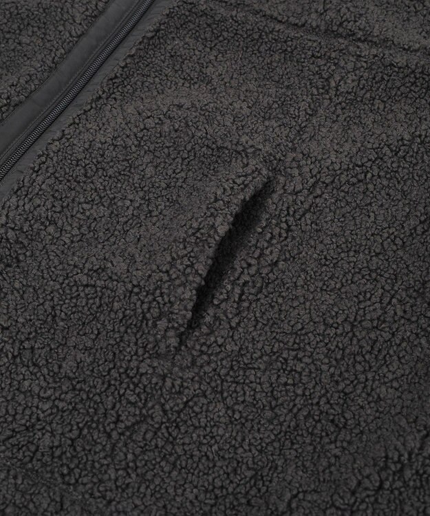 Green Parks 異素材コンビスタンドボアブルゾン Charcoal Gray