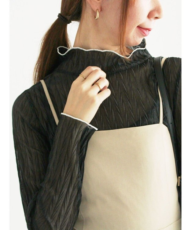 Te chichi ランダムプリーツシアーインナー ブラック