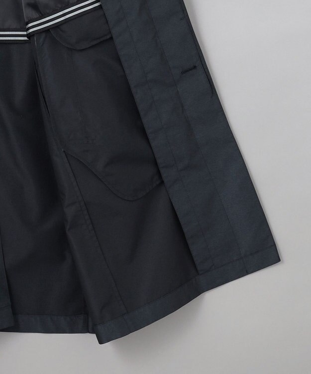 GOTAIRIKU ダウンライナー装着可【半裏仕様でより軽量】メランジシャンブレー ステンカラースプリングコート ダルブルー系