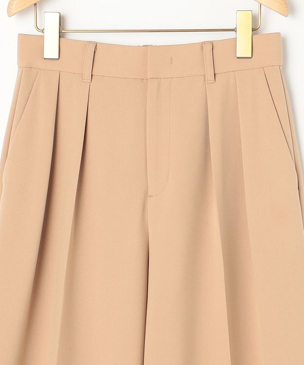 組曲 ドライタッチツイル ワイドパンツ ベージュ系