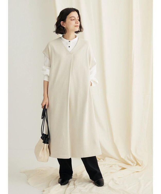 CRAFT STANDARD BOUTIQUE レーヨンデシンバンドカラーシャツ Off White