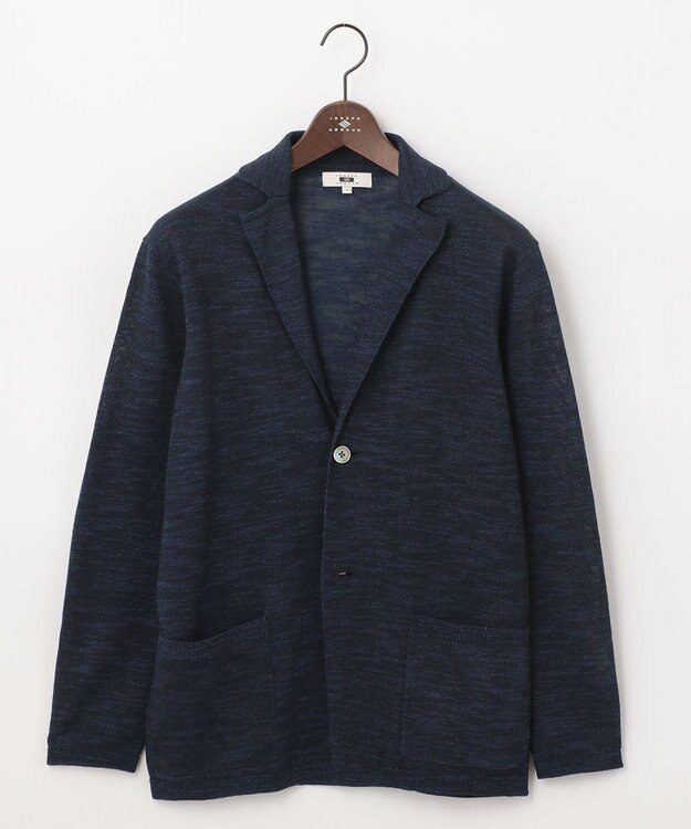 JOSEPH ABBOUD 【サスティナブル】スラブギマ カーディガン ネイビー系