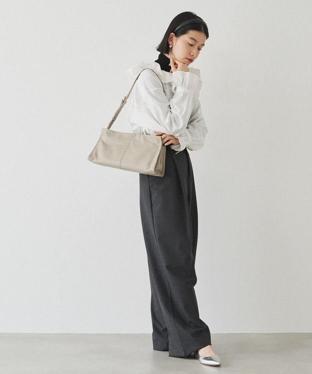 russet レザーショルダーバッグ(CE-1628) GrayBeige