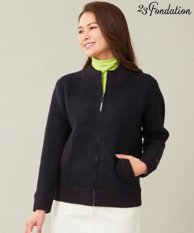 23区GOLF 【23Fondation/WOMEN】エアー ニットアウター ネイビー系