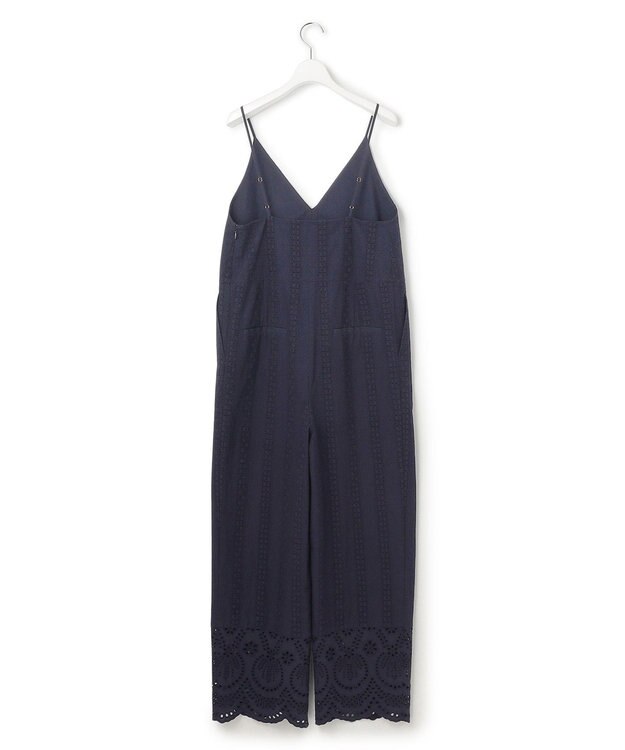 23区 【洗える】コットンエンブロイダリー オールインワン ネイビー系