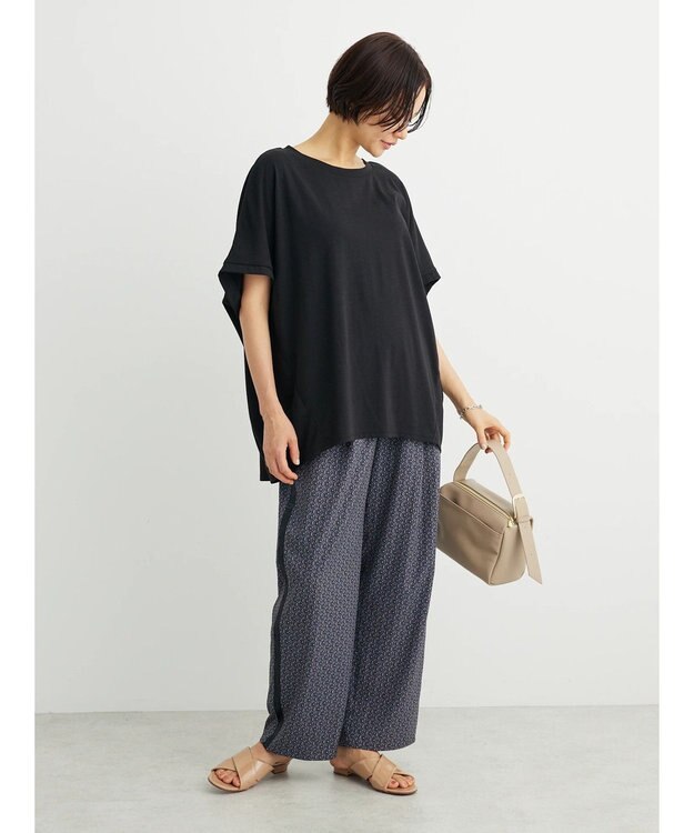 Green Parks 接触冷感半袖コクーンゆるプルオーバー Black