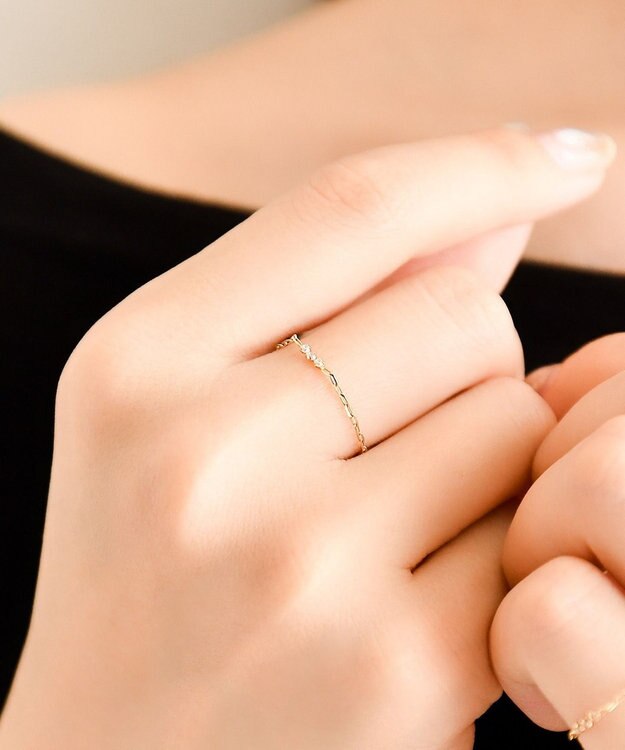 Phoebe 【K10】タイニービジューチェーンリング　ゴールド ゴールド