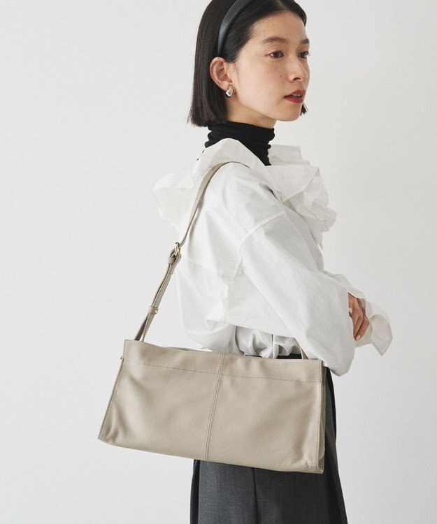 russet レザーショルダーバッグ(CE-1628) GrayBeige