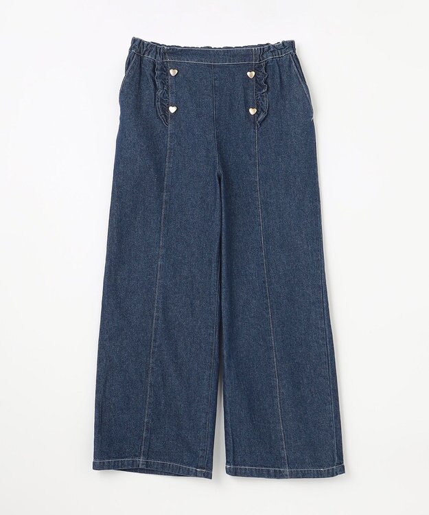 ANY KIDS デニム ワイド パンツ ネイビー系デニム