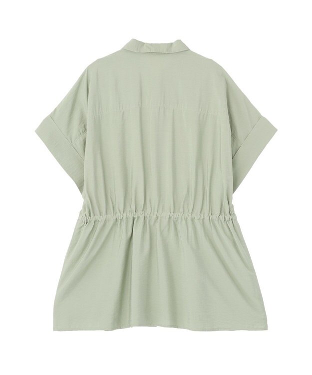 AMERICAN HOLIC メタルボタンウエストドロストシャツ Khaki