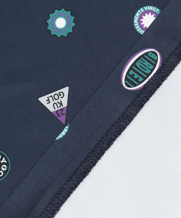 23区GOLF 【WOMEN】【吸水速乾・UVケア】ステッカープリント モックネックシャツ ネイビー系5