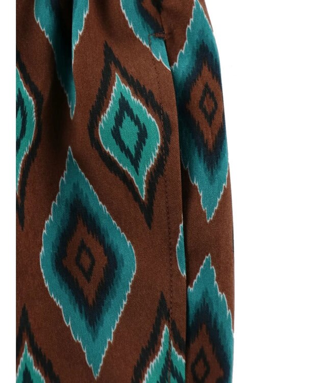 Green Parks アート柄イージーパンツ Brown