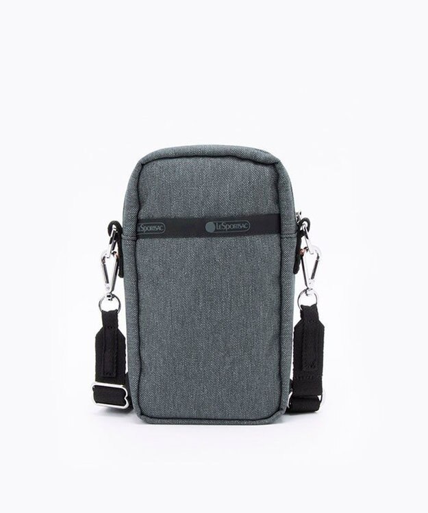 LeSportsac DENIM PHONE CROSSBODY/ブラックデニム/ブラックシェルパ ブラックデニム/ブラックシェルパ