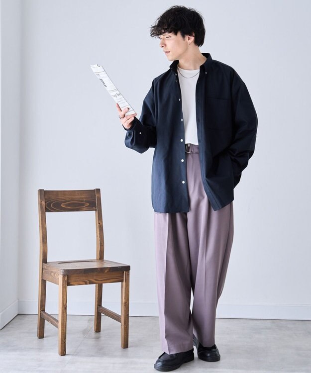 WEGO イージーケアオックスフォードシャツ ブラック