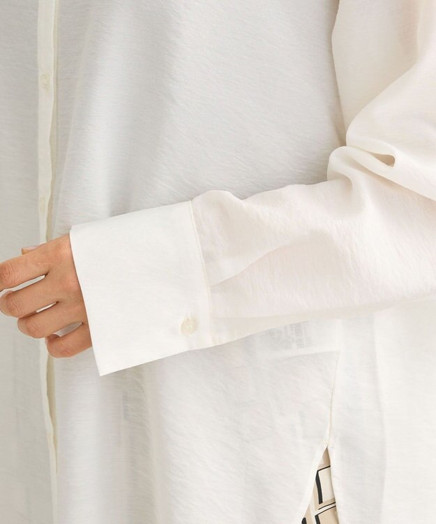 Green Parks ””とろっ””とシルキーシャツ Off White