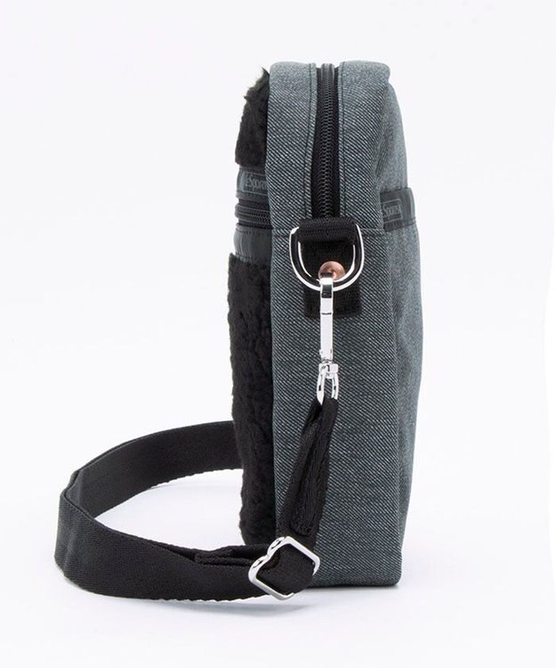 LeSportsac DENIM PHONE CROSSBODY/ブラックデニム/ブラックシェルパ ブラックデニム/ブラックシェルパ