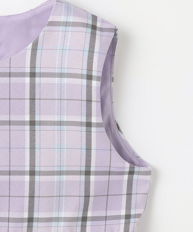 ANY KIDS チェック柄ジャンパースカート ラベンダー