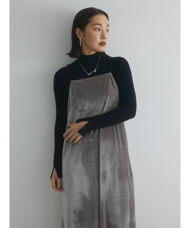 Green Parks armonia．ベロアキャミワンピース Gray