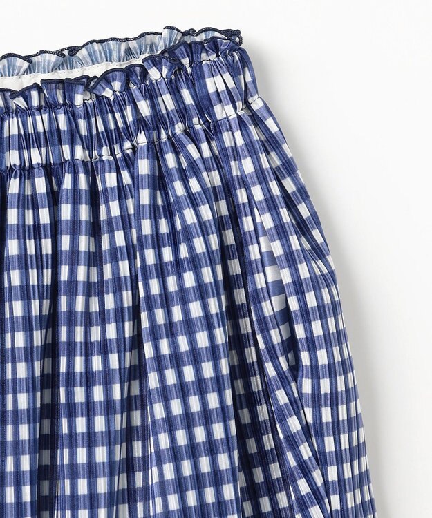 組曲 KIDS 【150-160㎝】ギンガムチェックプリーツ スカート ネイビー系