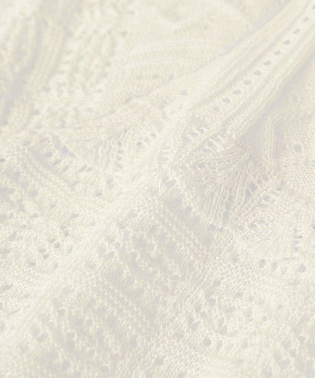 earth music&ecology ミニスカラップ透かし編みニットカーディガン Ivory