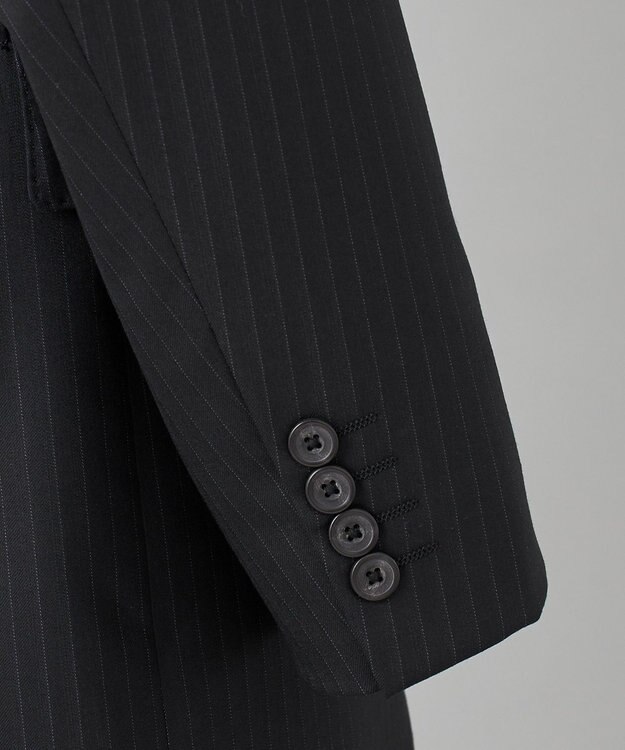 GOTAIRIKU 横に伸びる【TasmaniaWool/タマニアウール】ストレッチ スーツ（ブラックストライプ） ブラック系1
