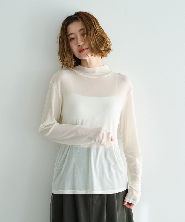 YECCA VECCA ハイネックシアートップス Off White