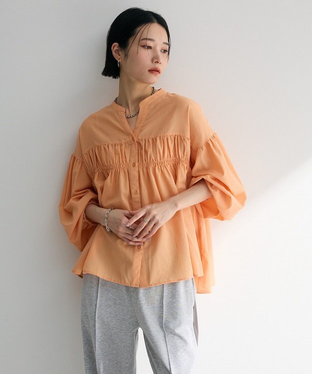 Green Parks シャーリングスキッパーシャツ Orange