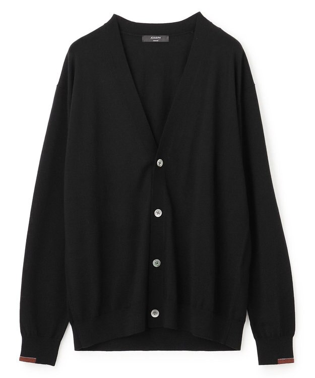 JOSEPH HOMME ウォッシャブルメリノ　Vネックカーディガン ブラック系