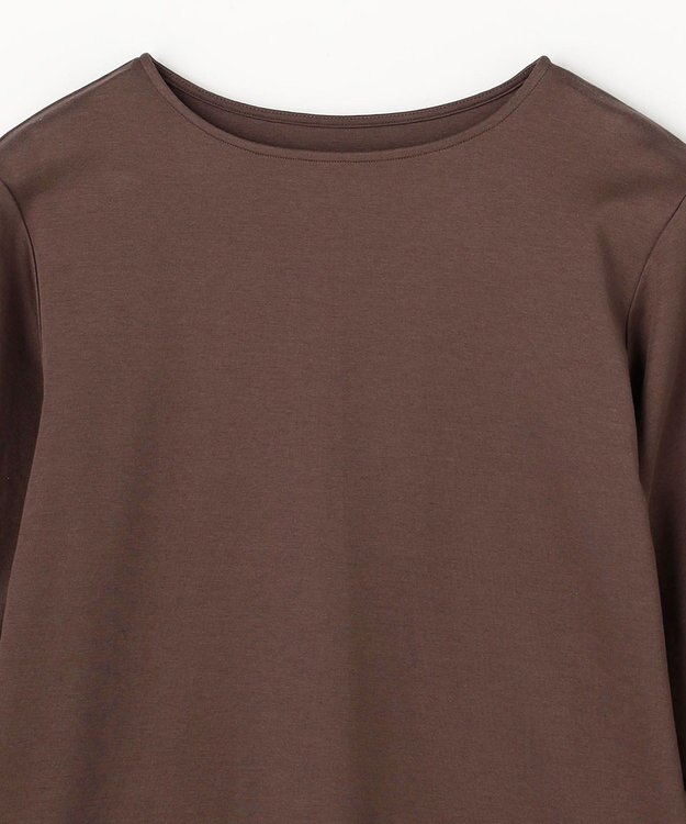 ANY L 【WEB限定】シルケットスムースツイストスリーブカットソー ブラウン