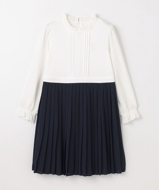 組曲 KIDS 【110-140㎝】グレンチェックジャケット＆プリーツワンピース セット ネイビー×チェック系