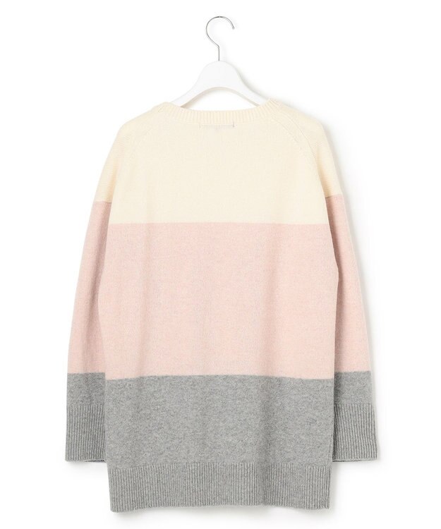 23区 【洗える】ウールナイロン カラーブロック ニット ヌードピンク系