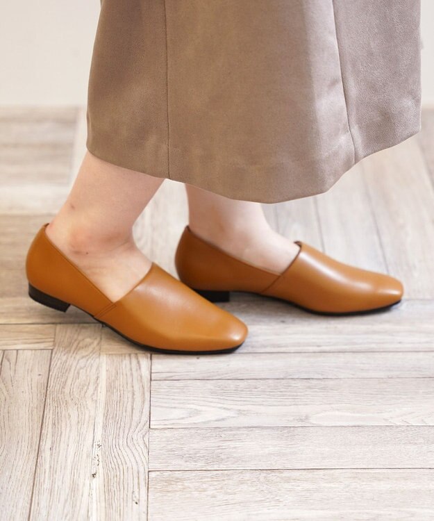 Pointer 日本製 サイドVカットパンプス ライトブラウン