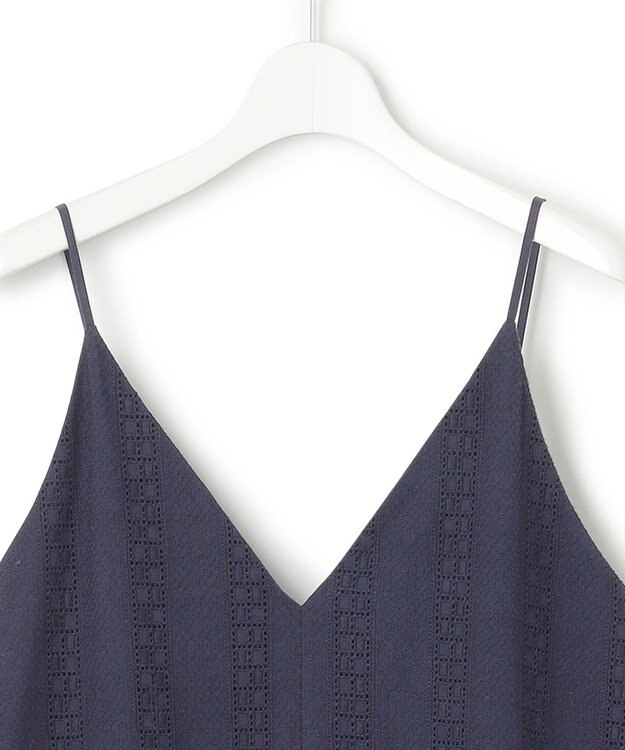 23区 【洗える】コットンエンブロイダリー オールインワン ネイビー系