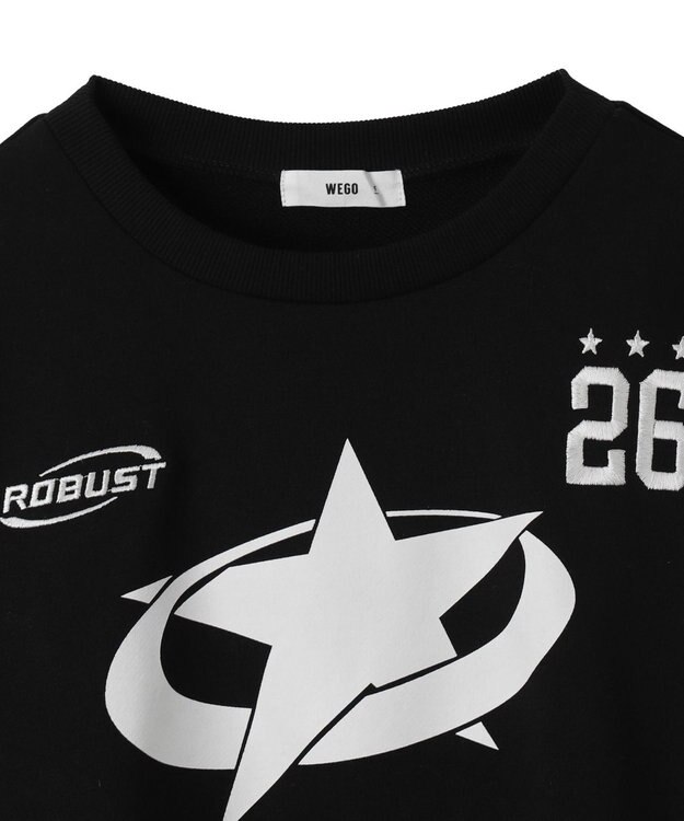 WEGO スターナンバリングショートスウェット ブラック