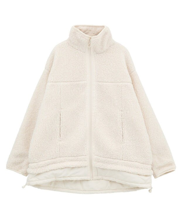 Green Parks 異素材コンビスタンドボアブルゾン Ivory