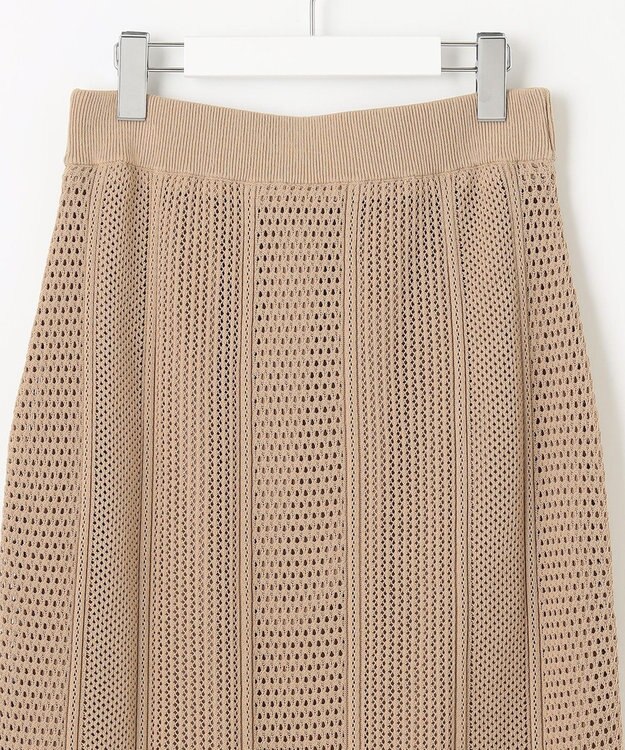 自由区 L 【洗える】シアーコイル スカート キャメル系