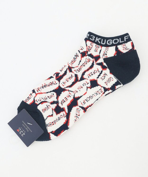 23区GOLF 【MEN】ＹＥＬＬ柄 アンクルソックス ネイビー系5