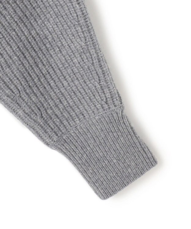 23区 S 【洗える】ウールカシミヤチャンキー クロップド スキッパーニット ライトグレー系