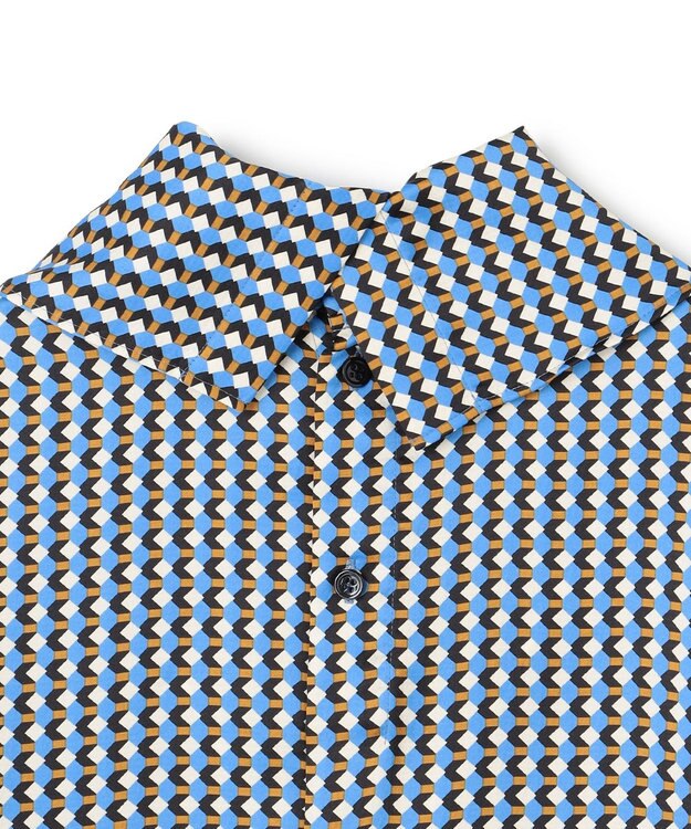 BEIGE， MABILLON / スカーフブラウス Sax x Brown