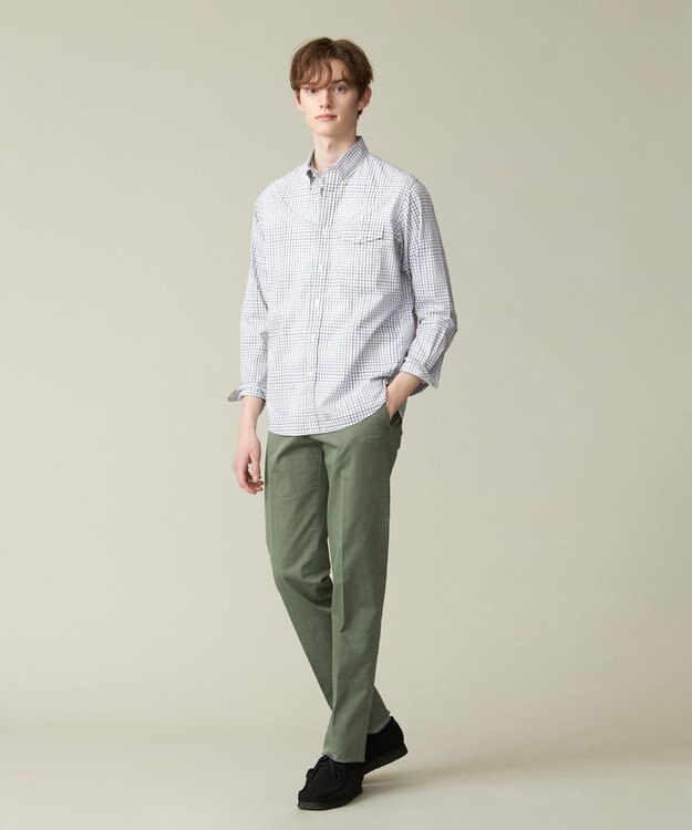 J.PRESS MEN ポプリンマルチチェック ボタンダウンシャツ ネイビー系3