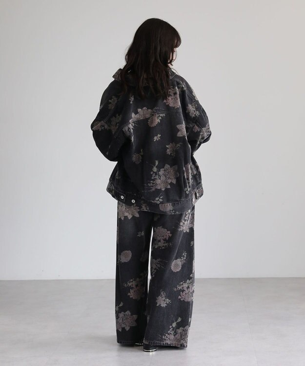 Green Parks ・SUGAR SPOON フラワーptオーバーGジャン Black