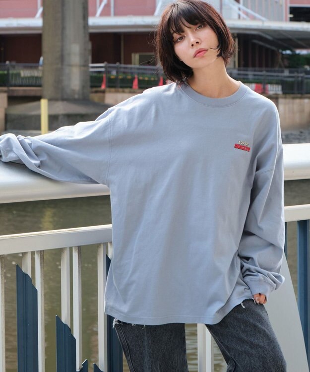 WEGO 【ユニセックス着用ITEM】ボーイズグラフィックBIG　T（LS） ブルー